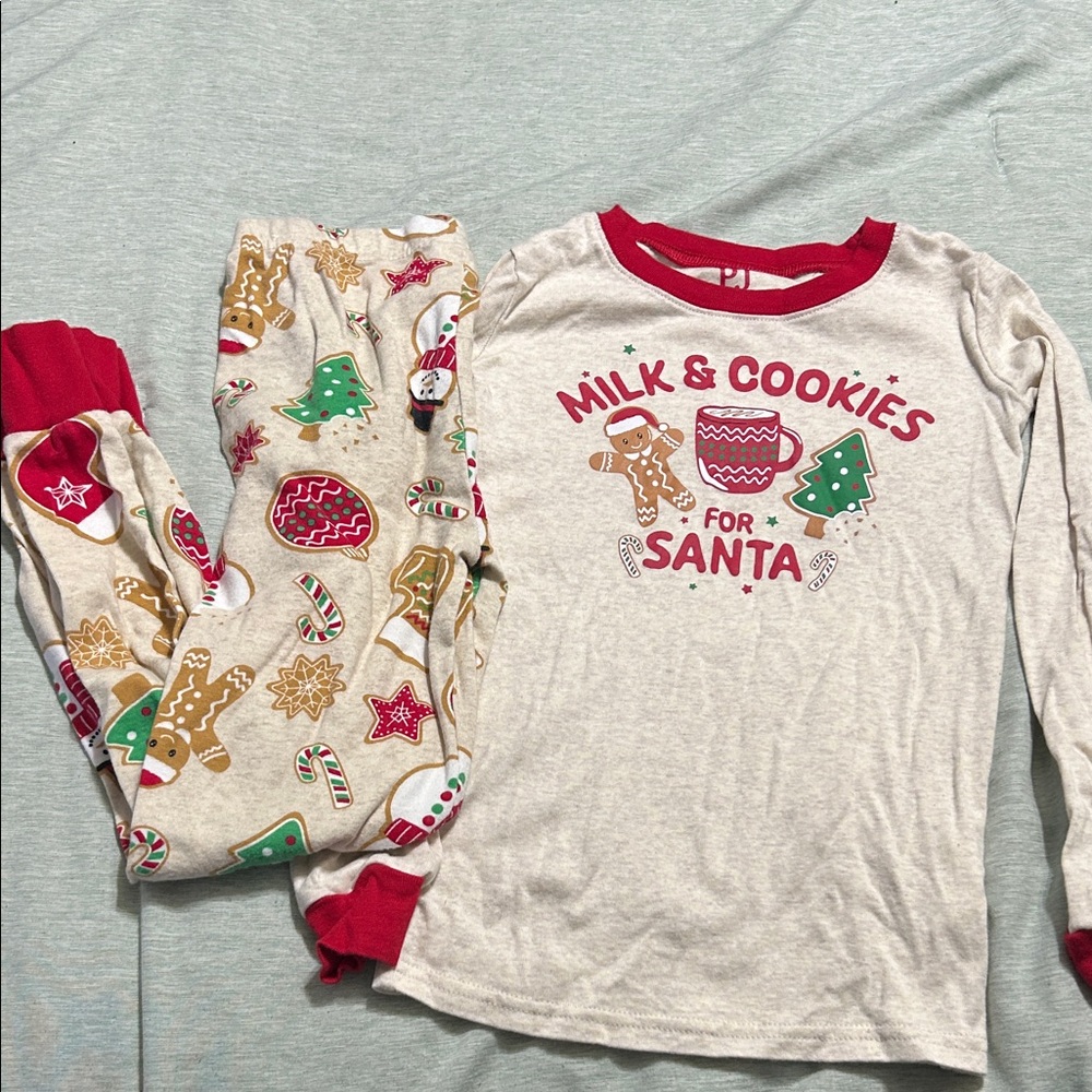 Place Kids Pajama Set - Cream and Red Milk & Cookies Design
